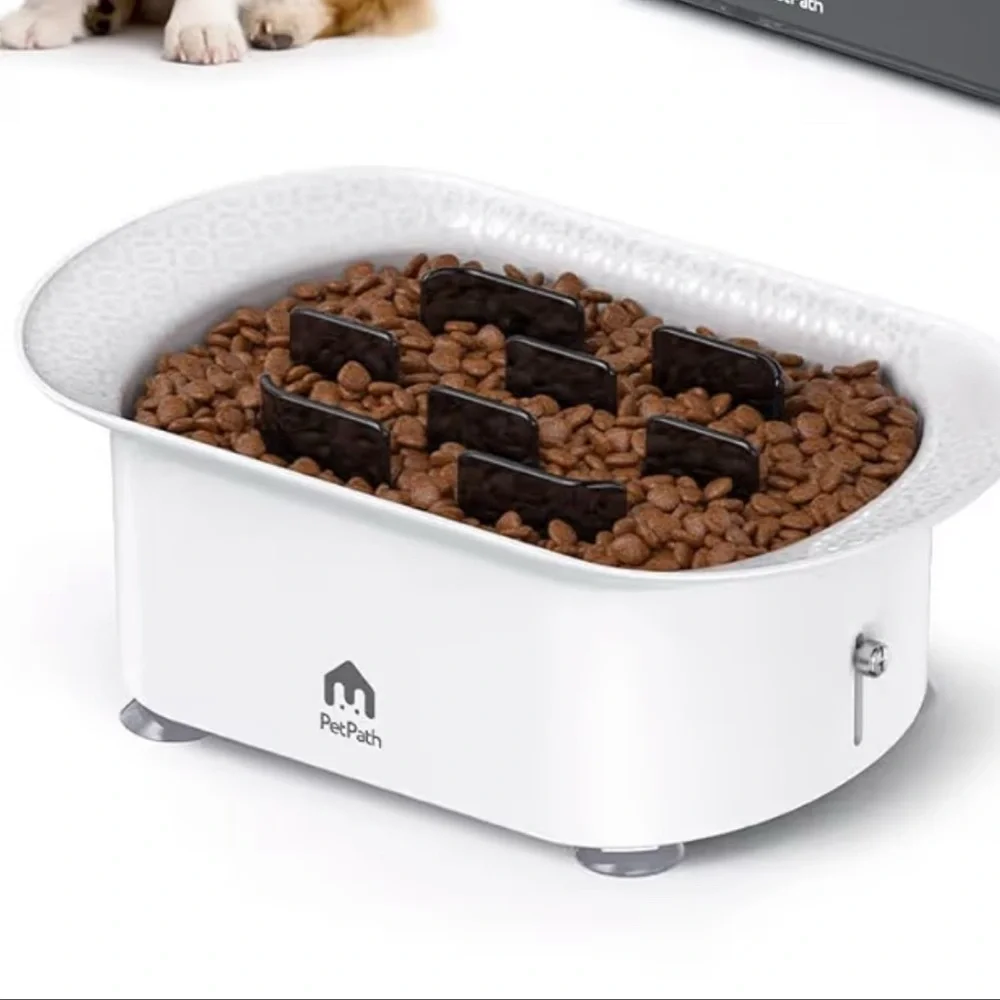 New-No Mess Dispenserl,Anti-Choking Puzzle Food Bowls(with Suction Cup Foot Pad)